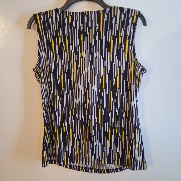 Calvin Klein Black and Yellow Striped Tank Top - Picture 2 of 5